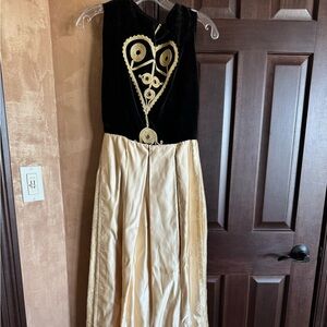 Black & Gold Vintage Renaissance Evening Dress